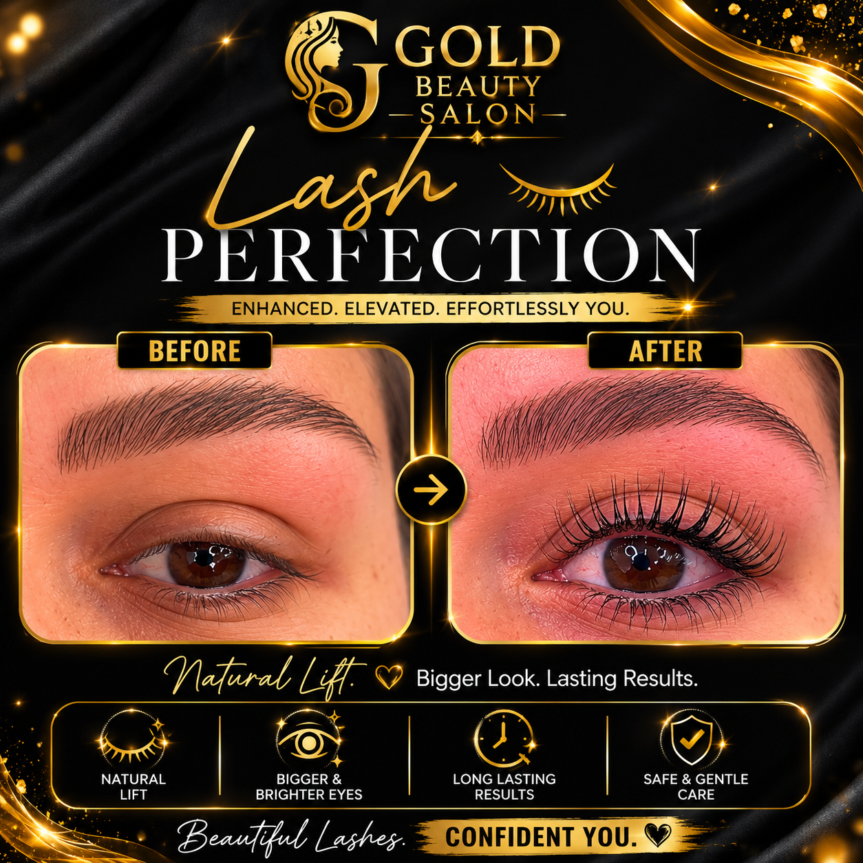 Lash perfection before and after